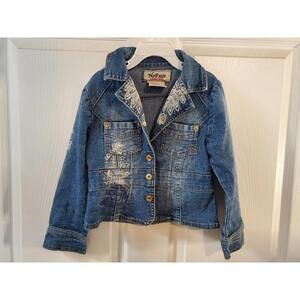 Girls No Fuze A Denim Legend Denim Blue Jeans Jacket 3 snap buttons Size 6